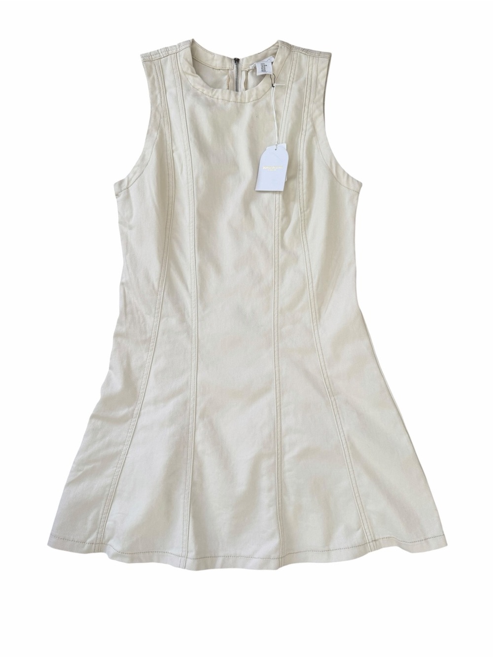 Song of Style Cream Denim Sleeveless Mini Dress